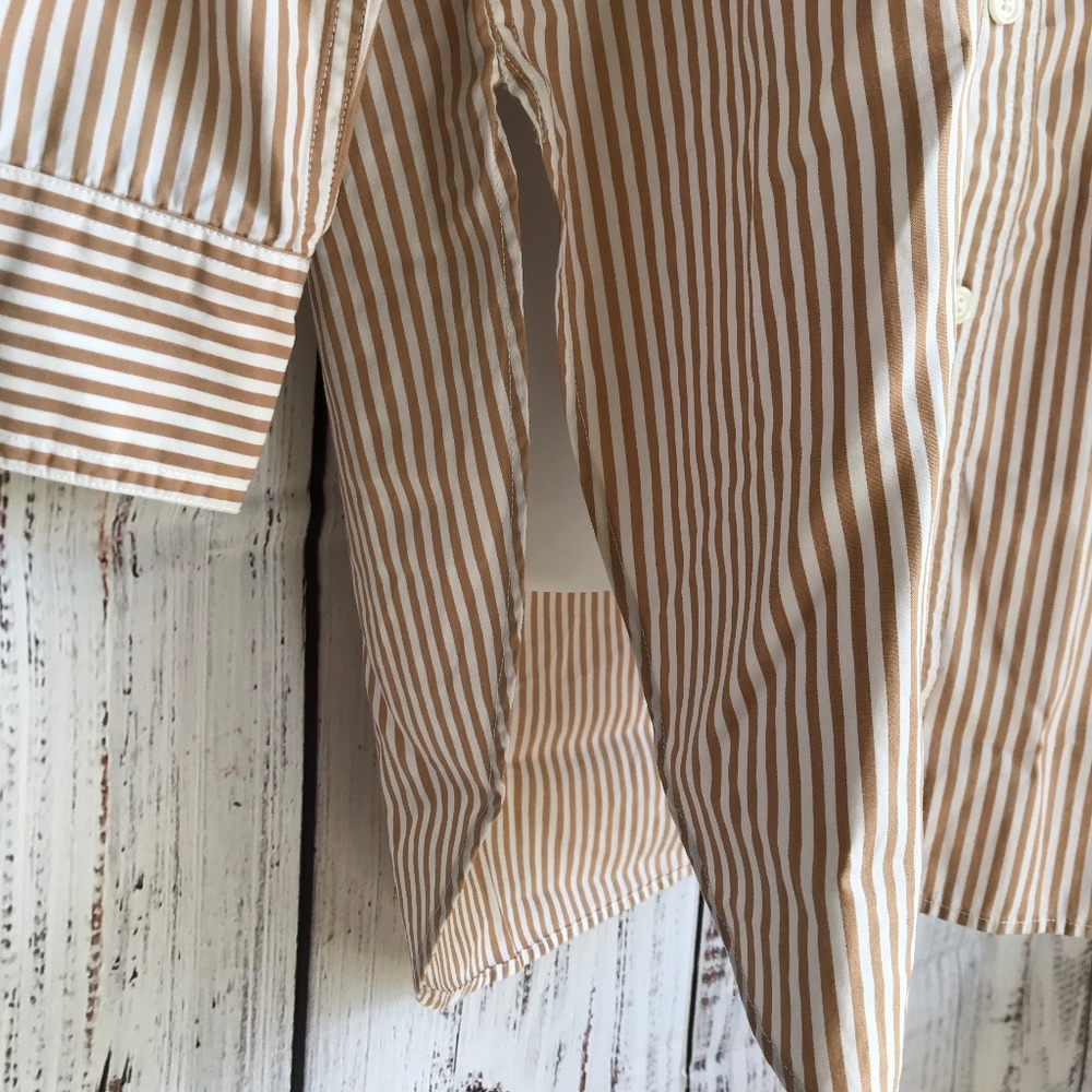 Gap Women's Weekend Tunic Button Down Camel Strip… - image 5